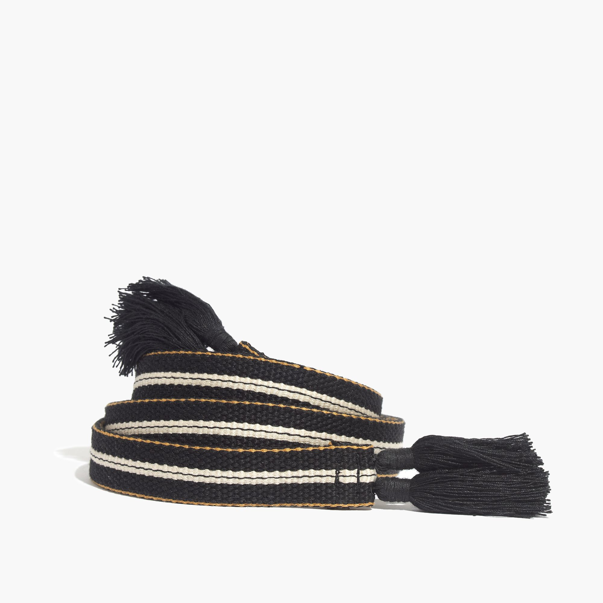 Madewell Striped Tassel Sash Belt in Black Lyst